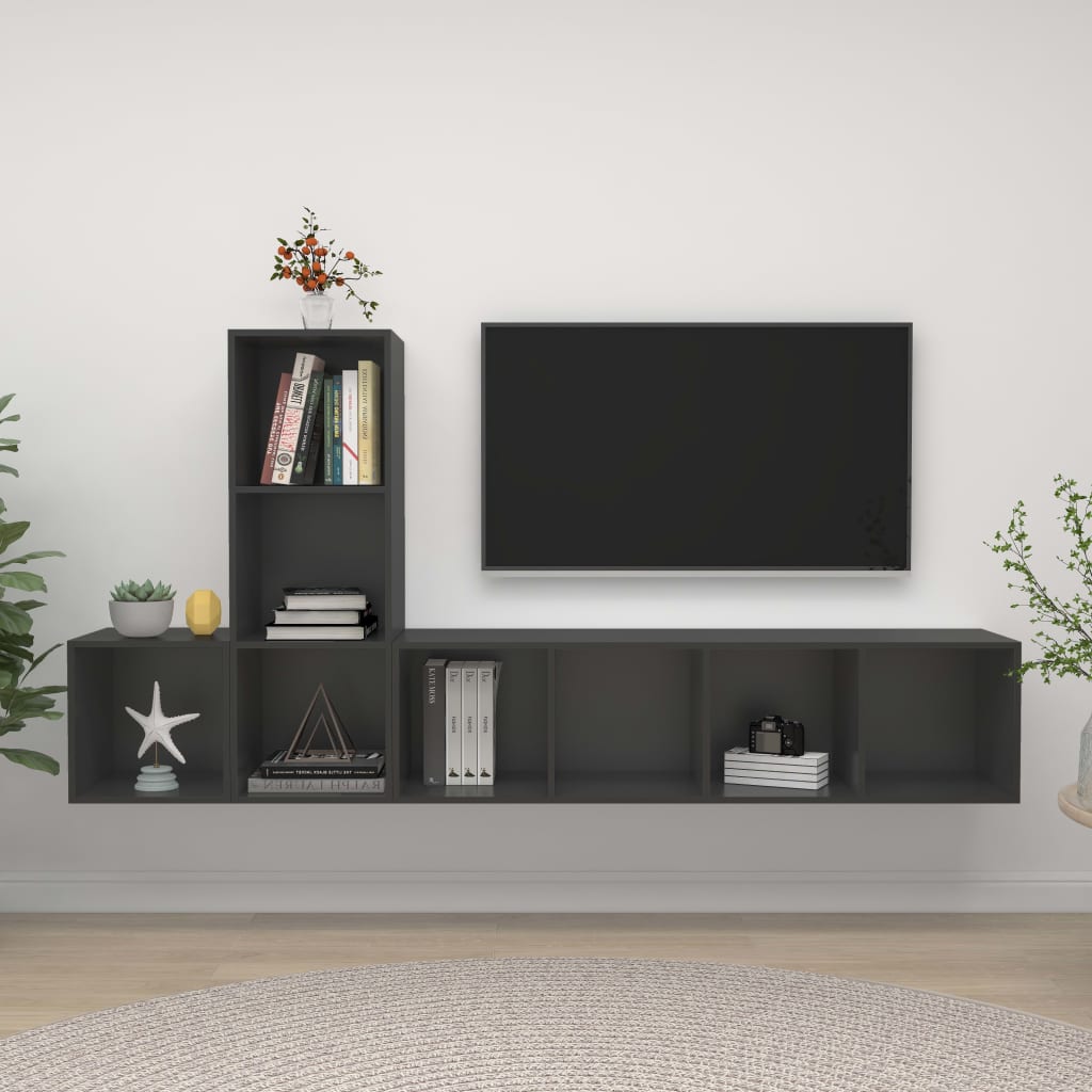 Conjunto De Mueble De Tv 3 Pcs Roble Artesanal