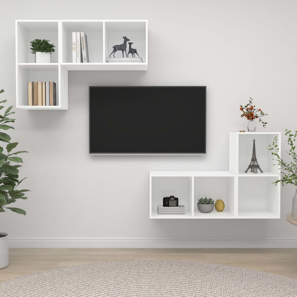 Conjunto De Mueble De Tv 4 Pcs 37 X 37 X 72 Cm