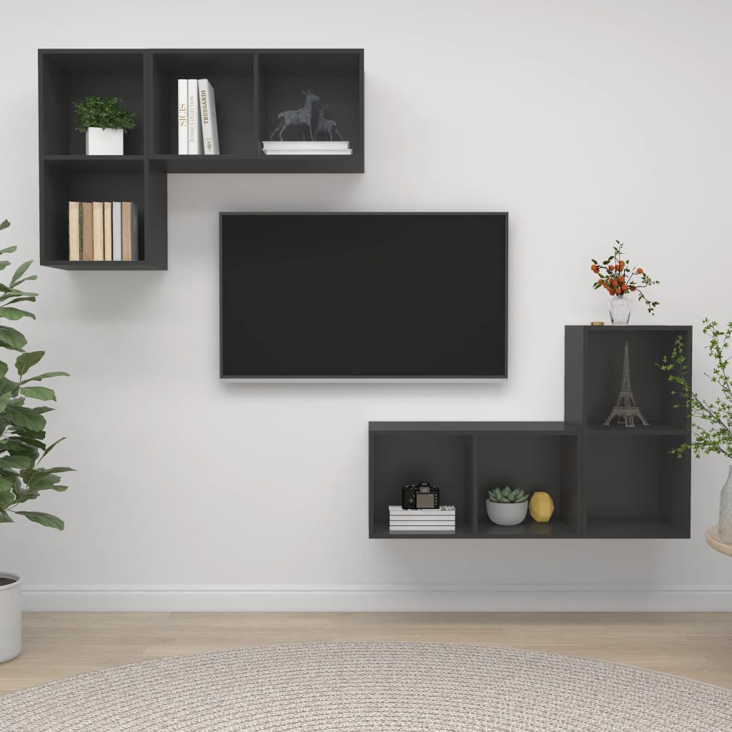 Conjunto De Mueble De Tv 4 Pcs 37 X 37 X 72 Cm