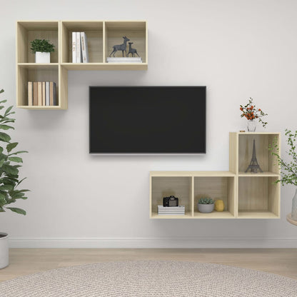 Conjunto De Mueble De Tv 4 Pcs 37 X 37 X 72 Cm