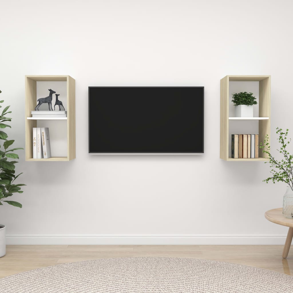 Conjunto De Mueble De Tv 2 Pcs 37 X 37 X 72 Cm