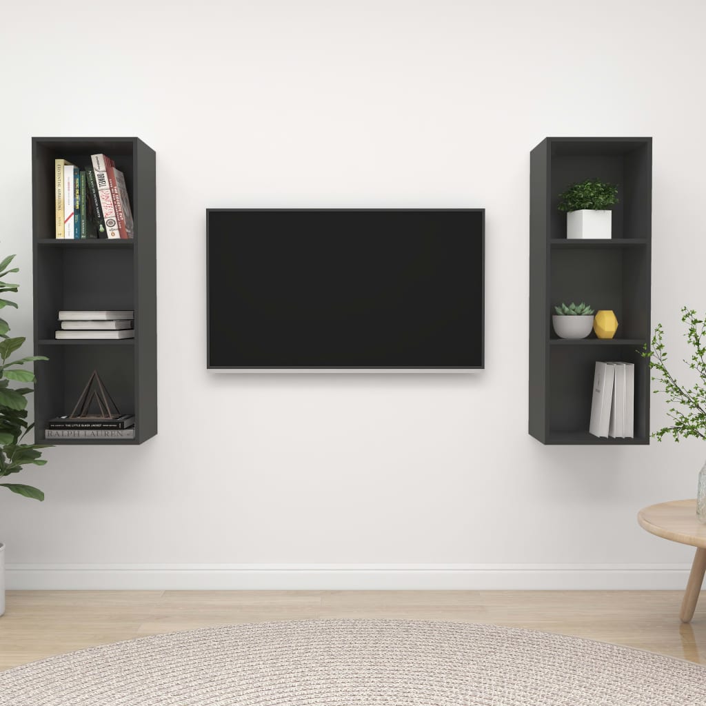 Conjunto De Mueble De Tv 2 Pcs 37 X 37 X 107 Cm