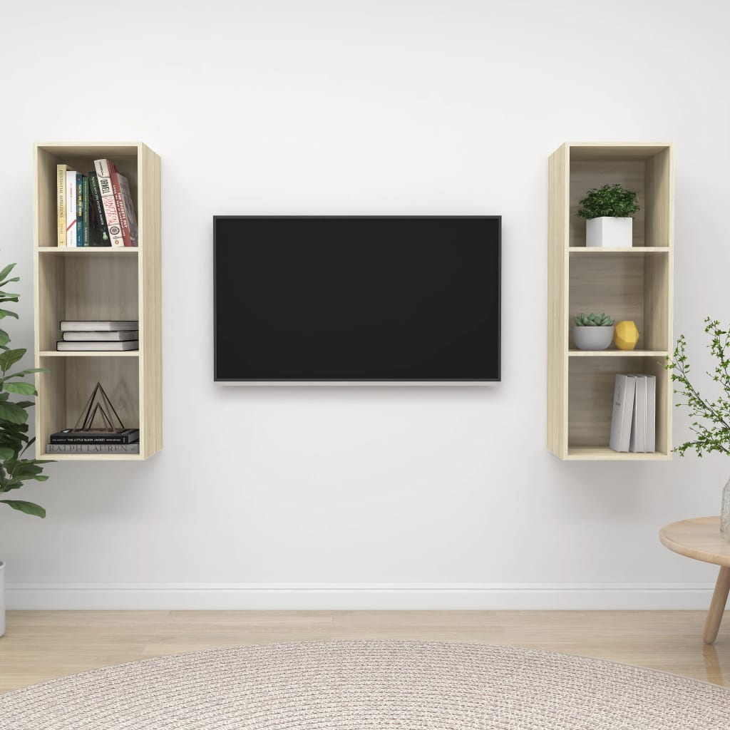 Conjunto De Mueble De Tv 2 Pcs 37 X 37 X 107 Cm