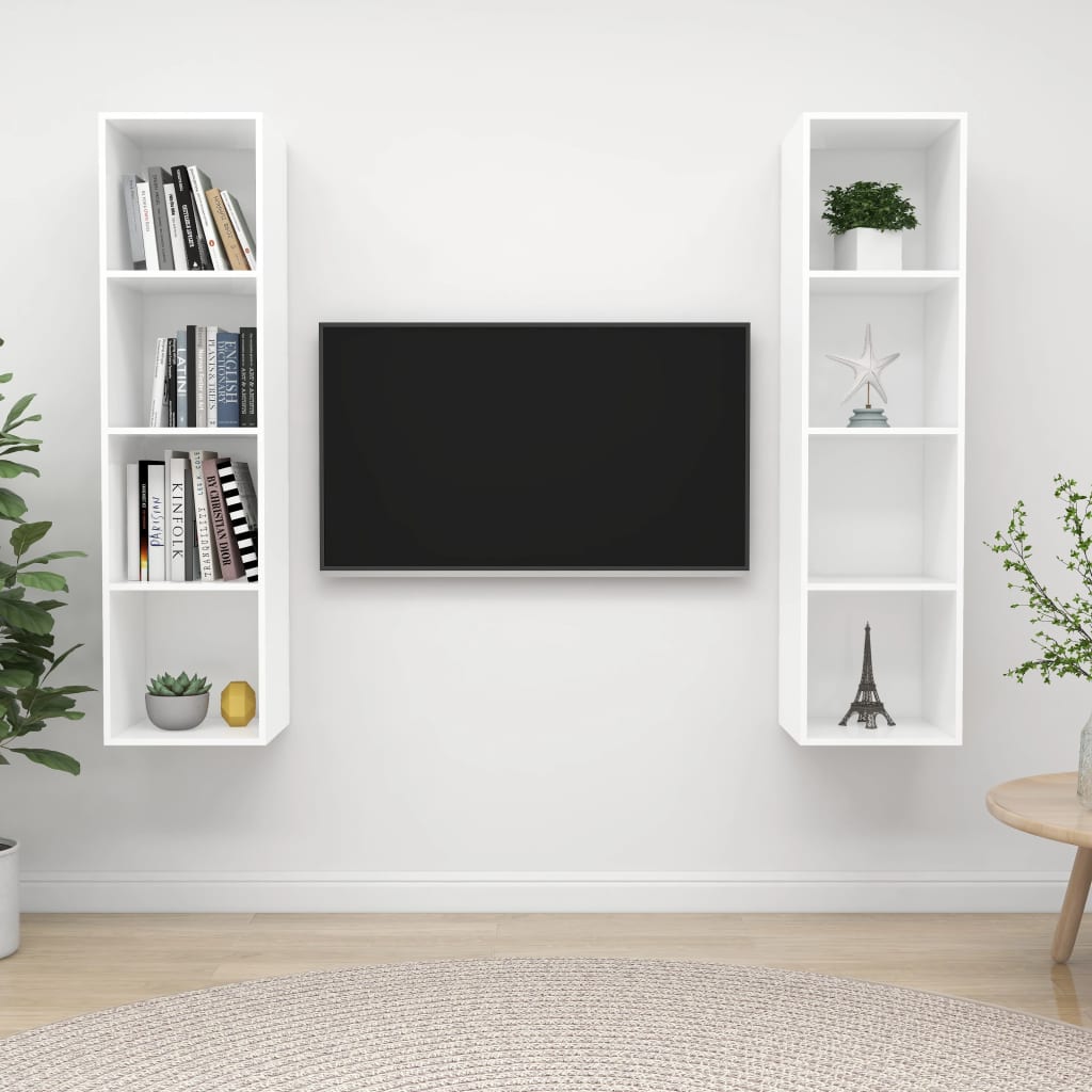Conjunto De Mueble De Tv 2 Pcs Marrón 37 X 37 X 142,5 Cm