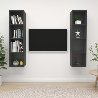 Conjunto De Mueble De Tv 2 Pcs Marrón 37 X 37 X 142,5 Cm