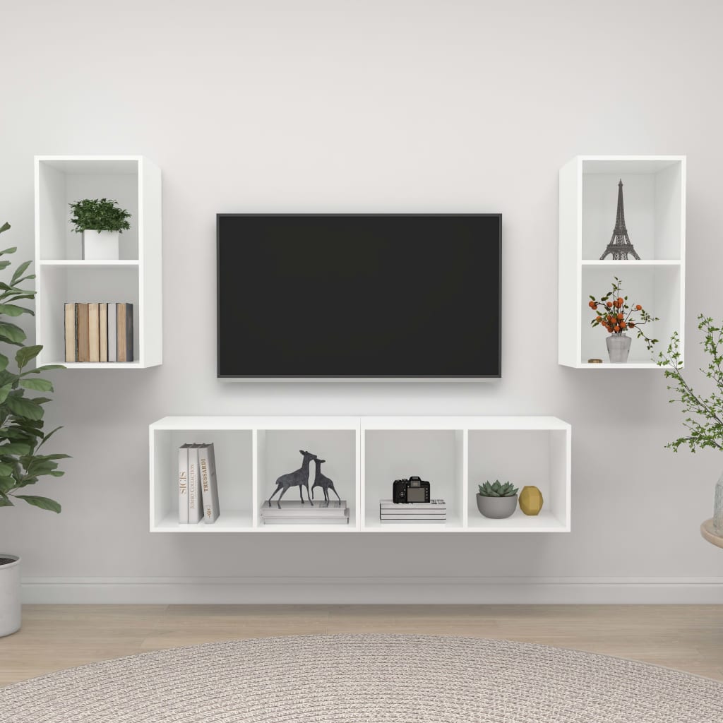 Conjunto De Mueble De Tv 4 Pcs Roble Artesanal 37 X 37 X 72 Cm