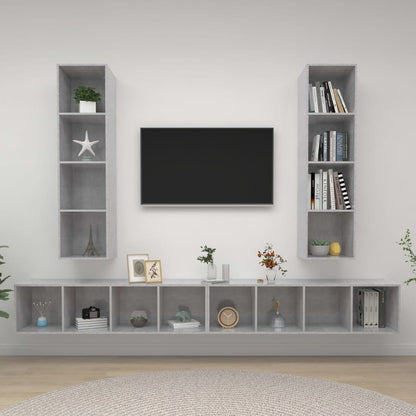 Conjunto De Mueble De Tv 4 Pcs Marrón 37 X 37 X 142,5 Cm