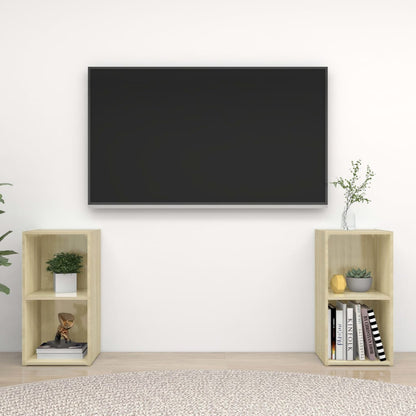 Conjunto De Mueble De Tv 2 Pcs Roble Artesanal 37 X 35 X