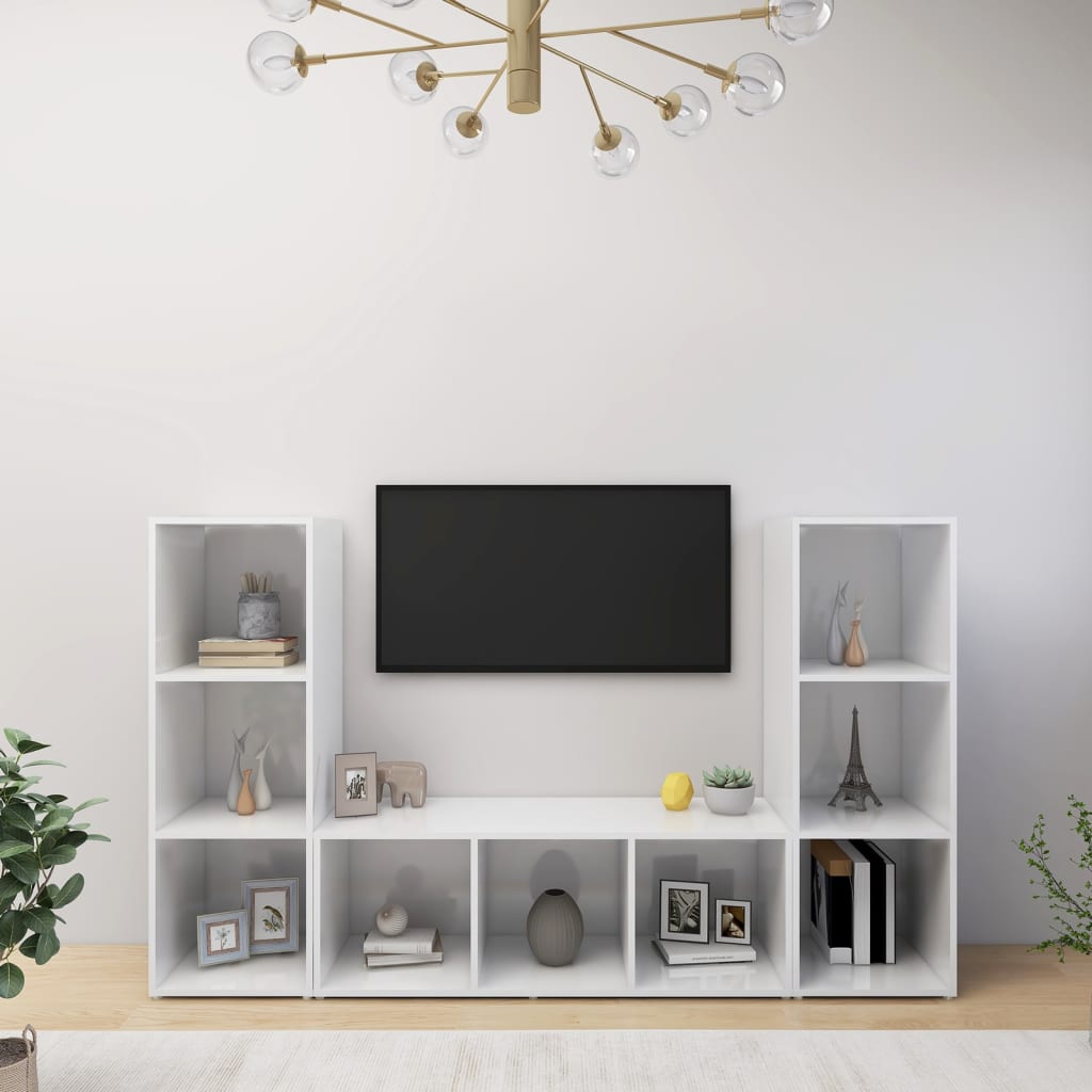 Conjunto De Mueble De Tv 3 Pcs Roble Artesanal 37 X 35 X 107 Cm