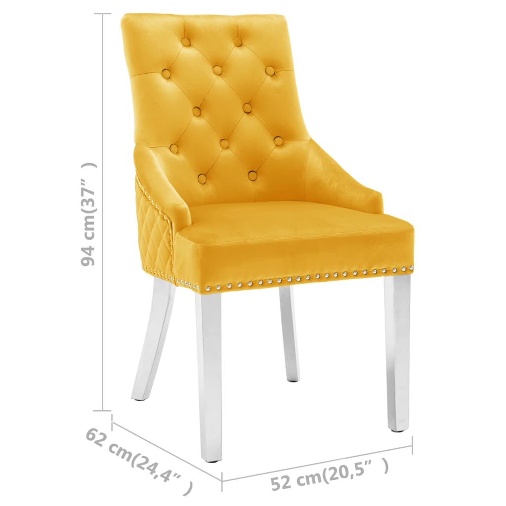 Sillas De Comedor 2 Unidades De Terciopelo