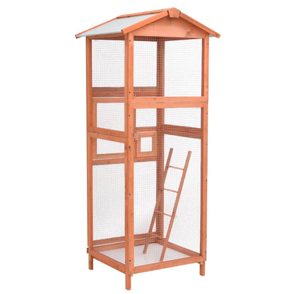 Jaula Para Pájaros Madera Maciza De Abeto 68X62X166 Cm