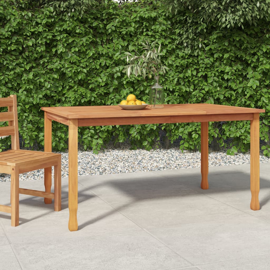Mesa De Comedor De Jardín Madera Maciza De Teca