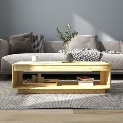 Mesa De Centro De Madera Maciza De Pino 110X50X33,5 Cm