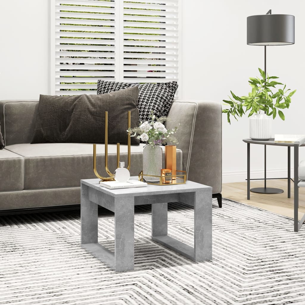 Mesa Auxiliar De Madera De Ingeniería Envejecida 50X50X35 Cm