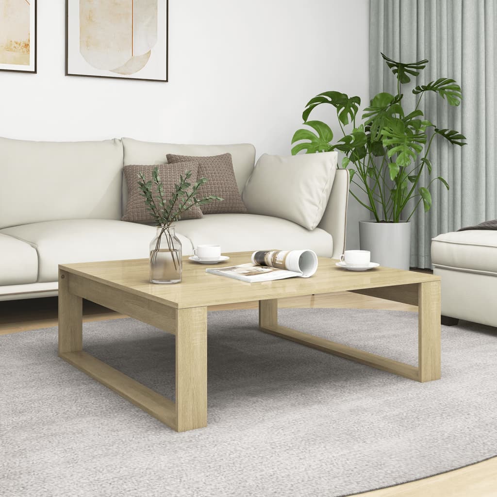 Mesa Auxiliar De Madera De Ingeniería Envejecida 50X50X35 Cm
