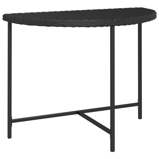 Mesa De Jardín De Ratán Sintético Negra
