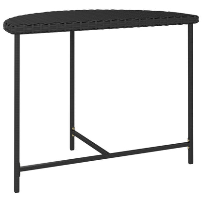 Mesa De Jardín De Ratán Sintético Negra