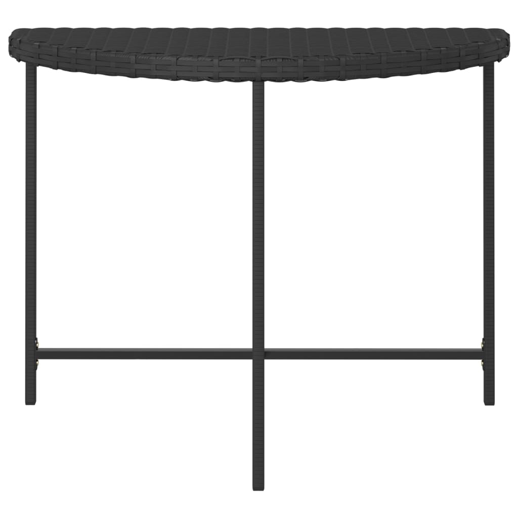 Mesa De Jardín De Ratán Sintético Negra