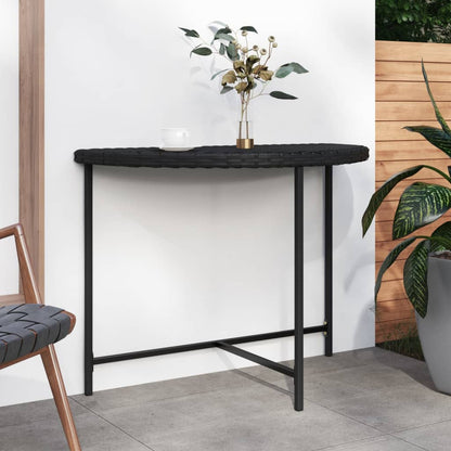 Mesa De Jardín De Ratán Sintético Negra