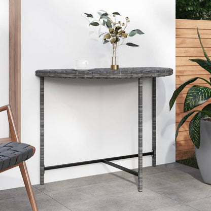 Mesa De Jardín De Ratán Sintético Negra