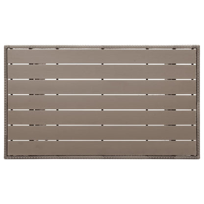 Mesa De Jardín Ratán Sintético Gris 120X70X66 Cm