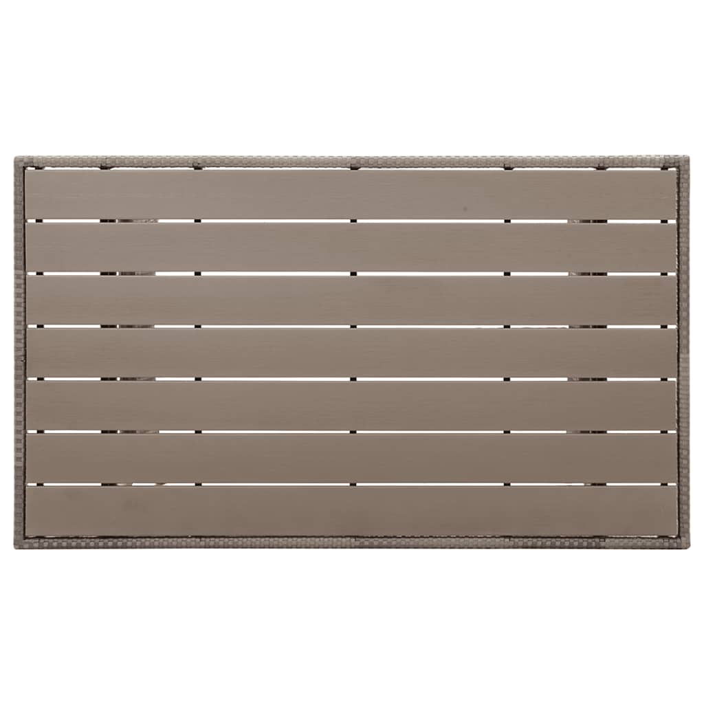 Mesa De Jardín Ratán Sintético Gris 120X70X66 Cm