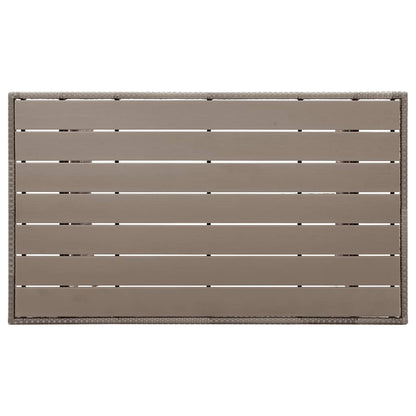 Mesa De Jardín Ratán Sintético Gris 120X70X66 Cm