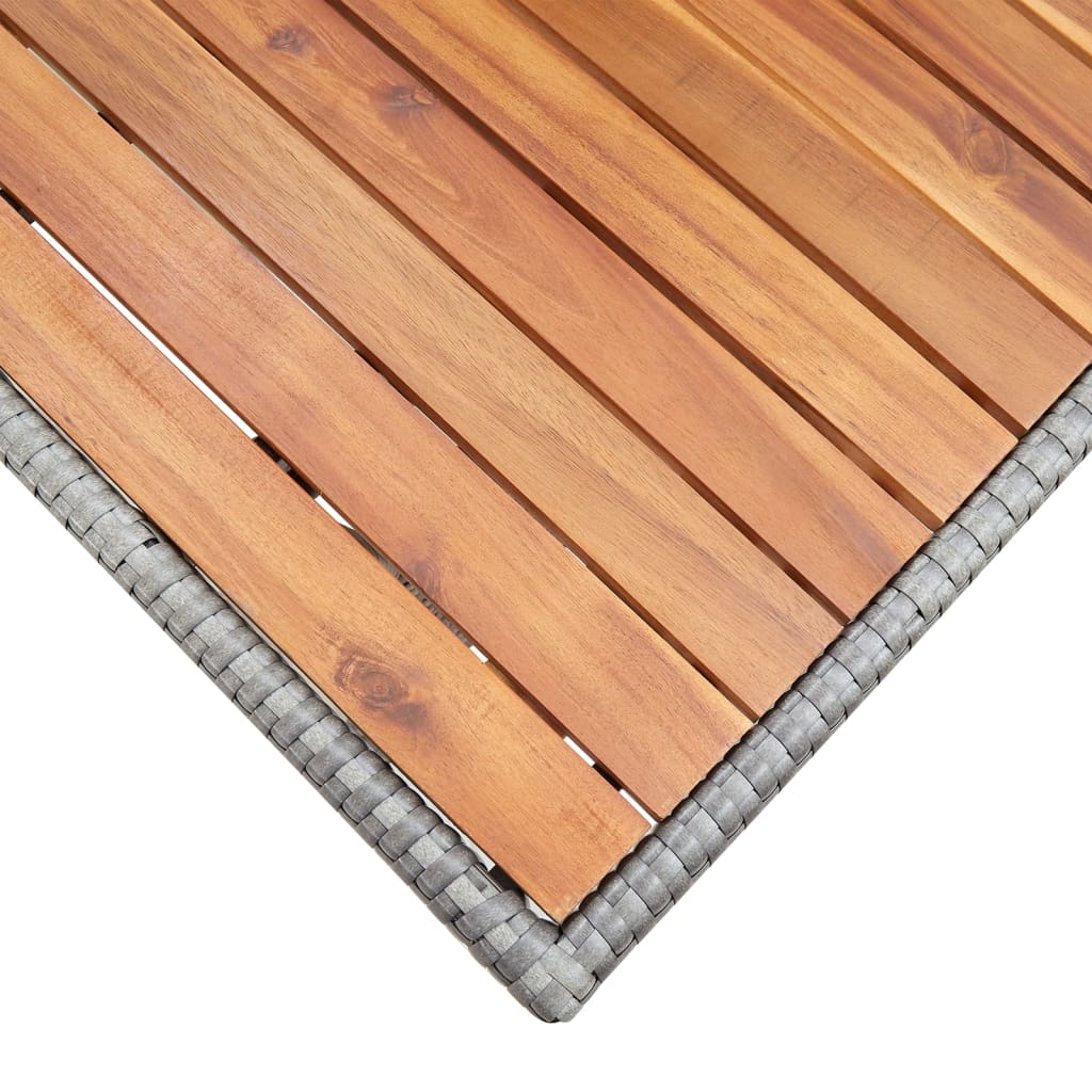 Mesa De Jardín De Madera Maciza De Acacia Gris