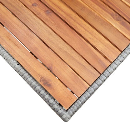 Mesa De Jardín De Madera Maciza De Acacia Gris