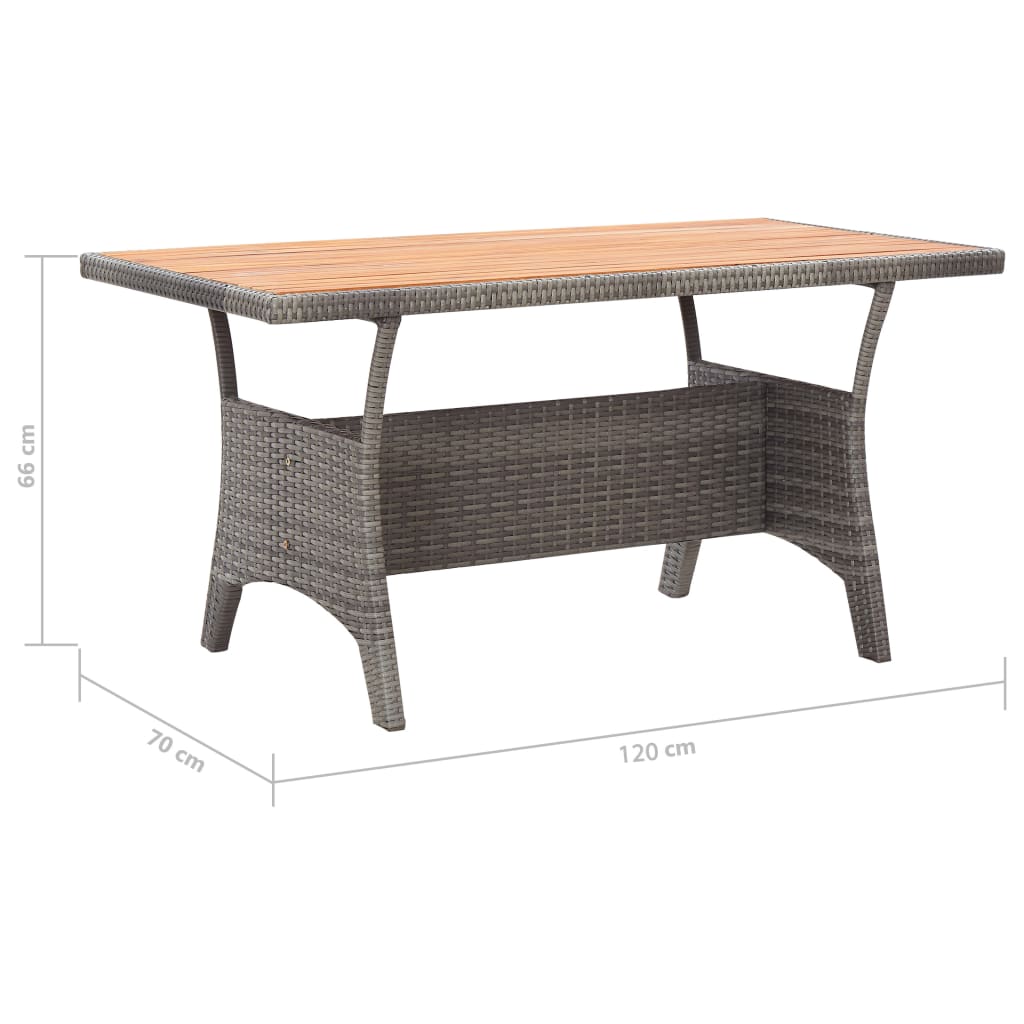 Mesa De Jardín De Madera Maciza De Acacia Gris