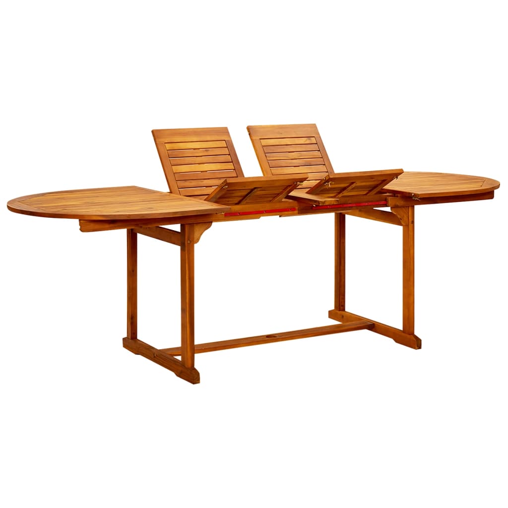 Mesa De Comedor Jardín Madera Maciza Acacia (160-240)X100X75 Cm