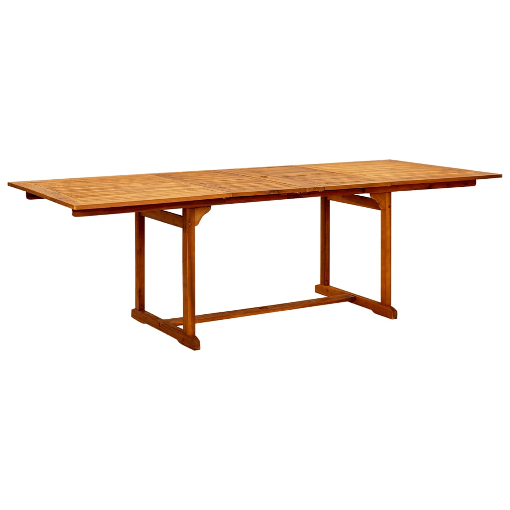 Mesa De Comedor Jardín Madera Maciza Acacia (160-240)X100X75 Cm