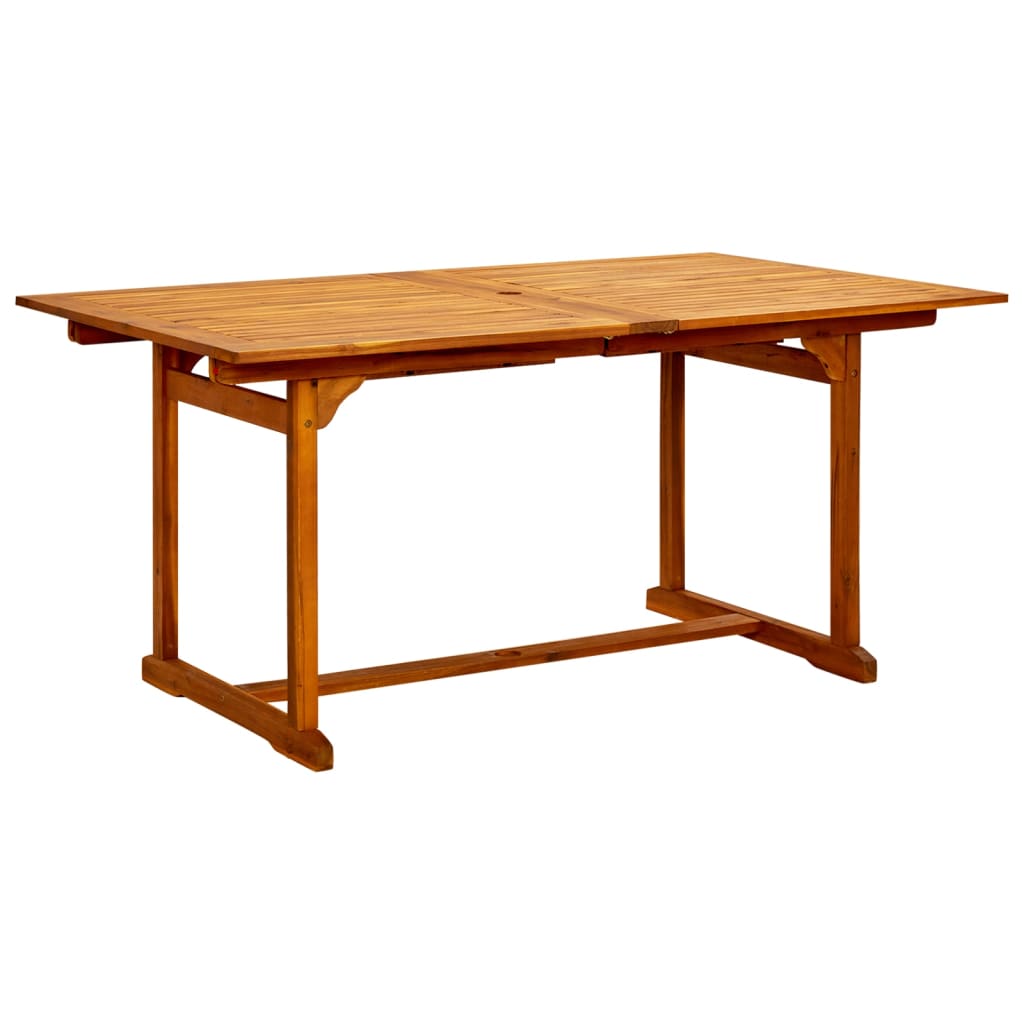 Mesa De Comedor Jardín Madera Maciza Acacia (160-240)X100X75 Cm