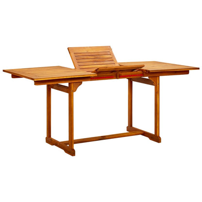Mesa De Comedor Jardín Madera Maciza Acacia (160-240)X100X75 Cm