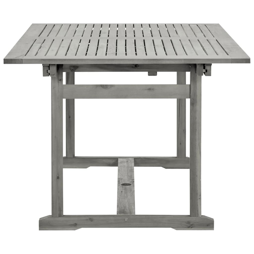 Mesa De Comedor Jardín Madera Maciza Acacia (150-200)X100X75Cm