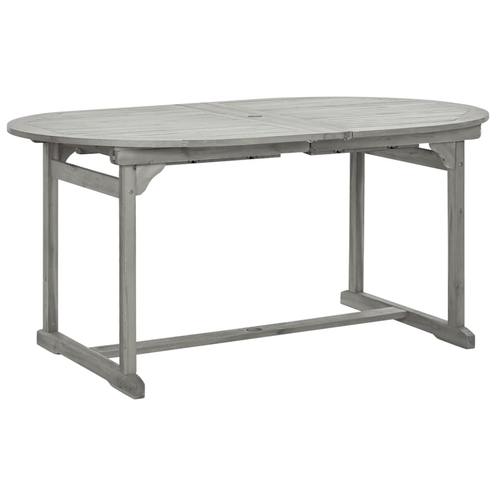 Mesa De Comedor Jardín Madera Maciza Acacia (160-240)X100X75 Cm