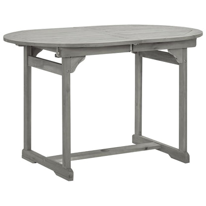 Mesa De Comedor Jardín Madera Maciza Acacia (120-170)X80X75 Cm
