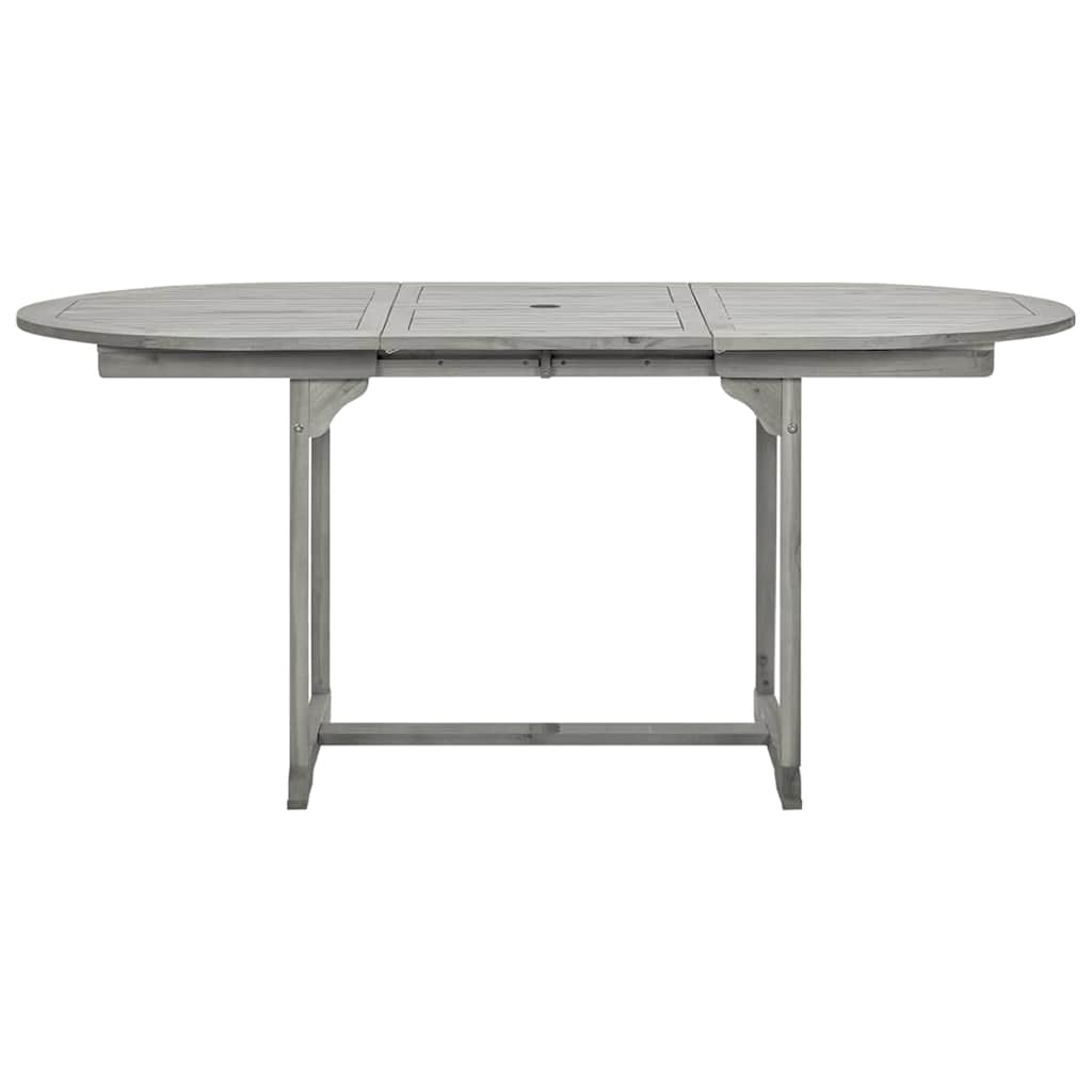 Mesa De Comedor Jardín Madera Maciza Acacia (120-170)X80X75 Cm