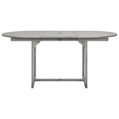 Mesa De Comedor Jardín Madera Maciza Acacia (120-170)X80X75 Cm