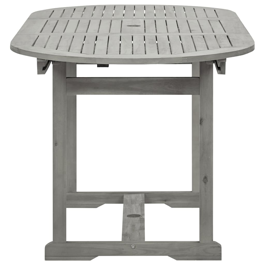 Mesa De Comedor Jardín Madera Maciza Acacia (120-170)X80X75 Cm