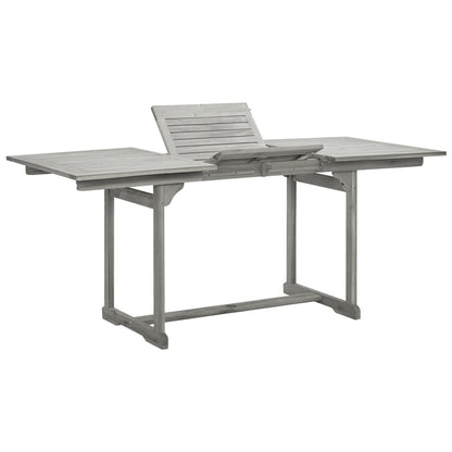 Mesa De Comedor Jardín Madera Maciza Acacia (120-170)X80X75 Cm
