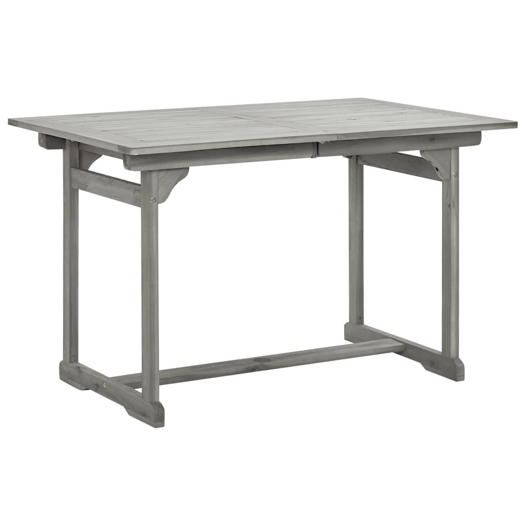 Mesa De Comedor Jardín Madera Maciza Acacia (120-170)X80X75 Cm