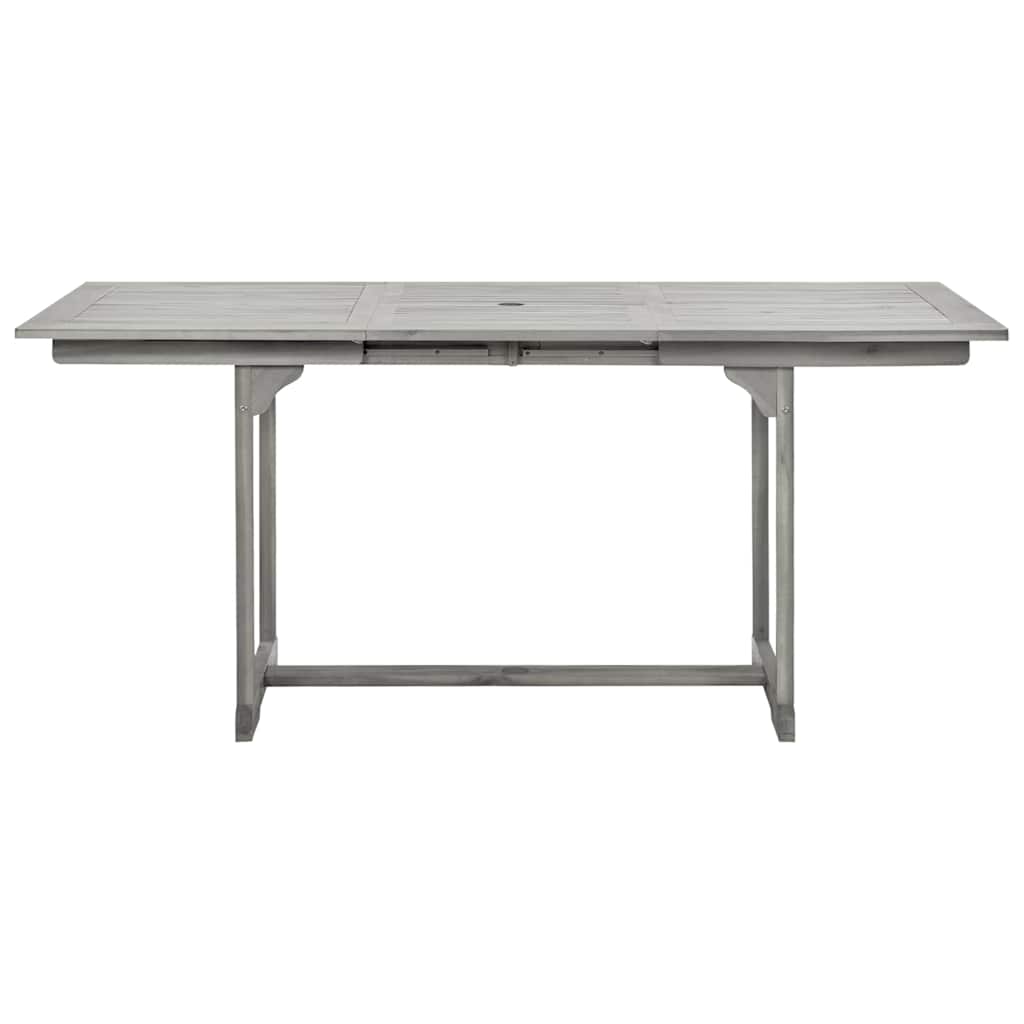 Mesa De Comedor Jardín Madera Maciza Acacia (120-170)X80X75 Cm