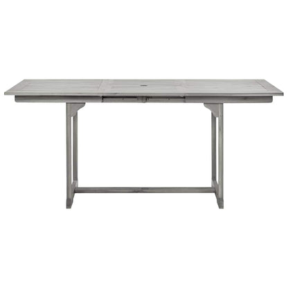 Mesa De Comedor Jardín Madera Maciza Acacia (120-170)X80X75 Cm