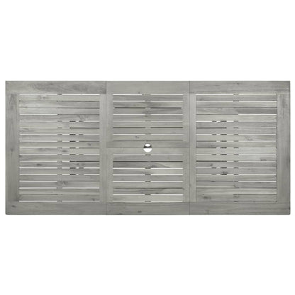 Mesa De Comedor Jardín Madera Maciza Acacia (120-170)X80X75 Cm