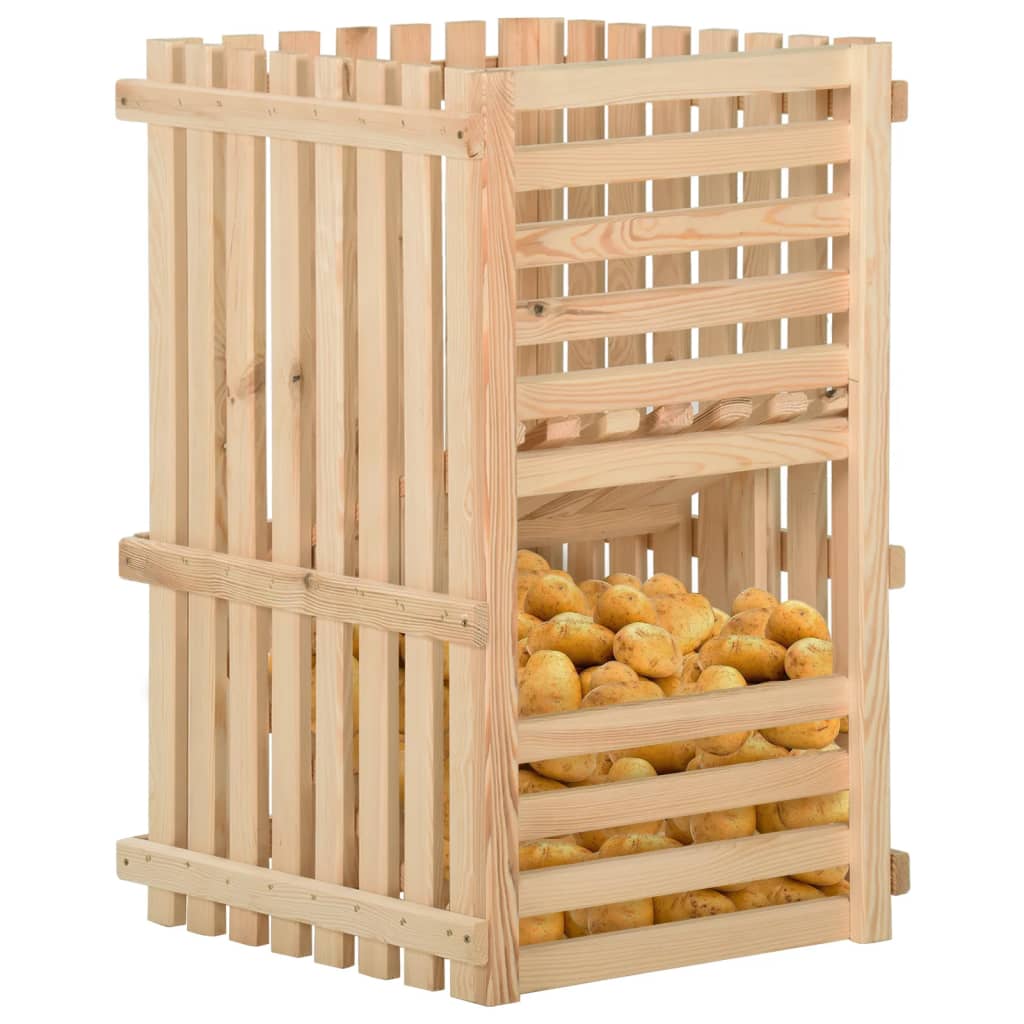 Caja Para Patatas Madera Maciza De Pino