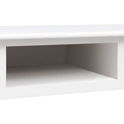 Escritorio De Madera Maciza De Paulownia Blanco 108X45X76 Cm