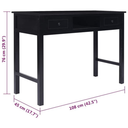 Escritorio De Madera Maciza De Paulownia 108X45X76 Cm