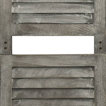 Biombo De 6 Paneles De Madera Maciza Gris