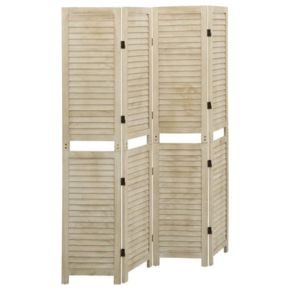 Biombo De 5 Paneles De Madera Maciza De Paulownia